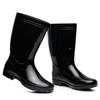 Men's Non-Slip Mid-Calf Waterproof PVC Rubber Boots - High Quality, Wear-Resistant, Food Safe, Ideal for Labor Protection.