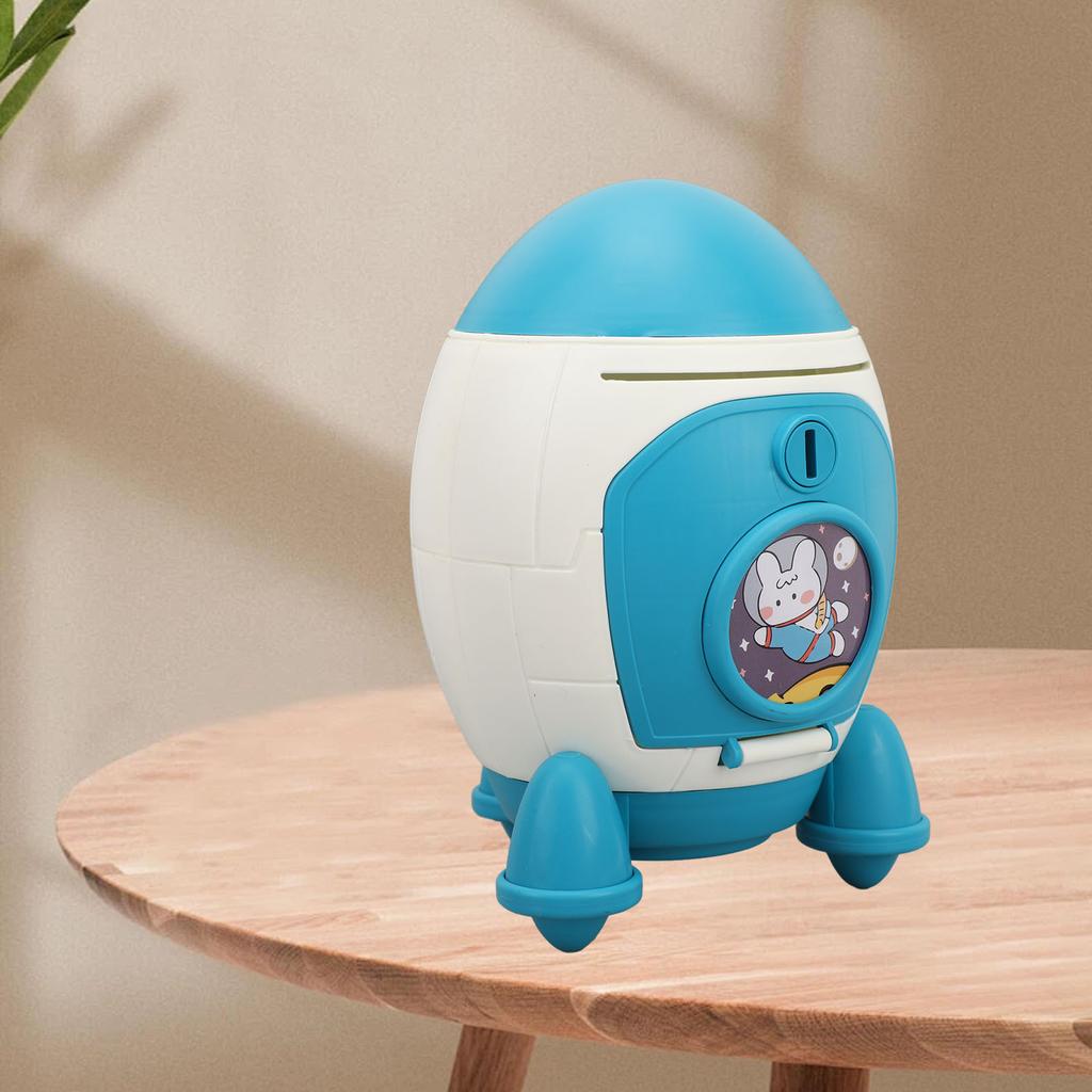 Cartoon Money Bank with Key Large Capacity Cute Cartoon Space Money Saving Toy for Kids Boys Girls