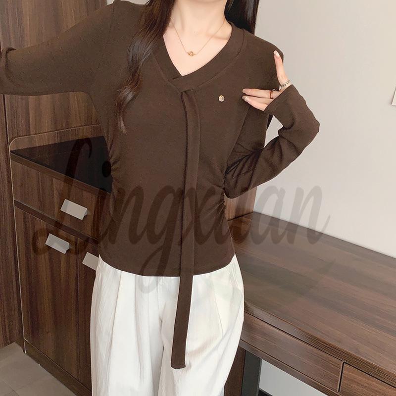 

2026 Spring Women s Plus Size Striped Knit Long Sleeve Outerwear Top Plus Size XL