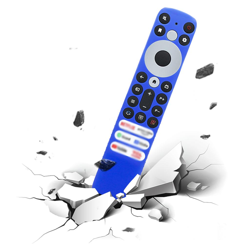 Silicone Remote Control Cover Case Anti Slip Television Remote Cover All Inclusive For TCL RC902V FMR1 Voice Remote With Lanyard