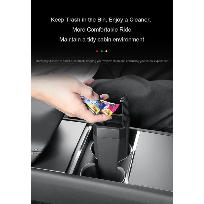 For Tesla Model 3/Y/X/S Side Door Trash Can Garbage Can Trash Bin with Cover Model Y Juniper Center Storage Box Organizer Case