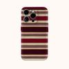 Burgundy Stripe Elegance Phone Case for IPhone 16 15 14 13 12 11 X XS XR XSMAX 7 8 Pro Max Plus Double-layer Back Cover