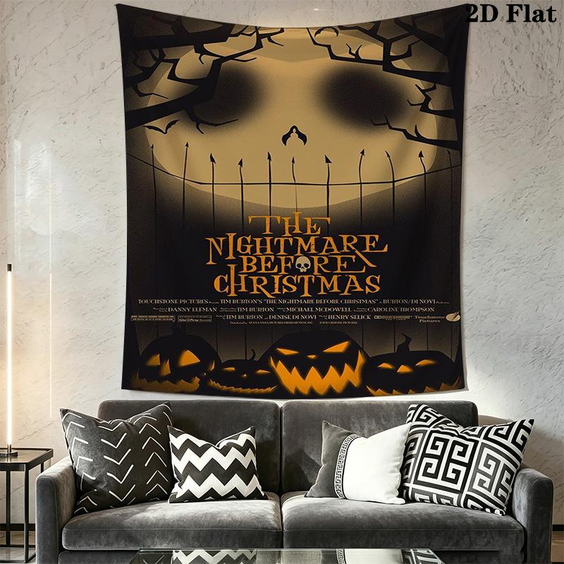 Jack Skellington Halloween Tshirt Tapestry Background Cloth Fashion Print Wall Decoration Atmospheric Background Cloth Wall Covering Decoration