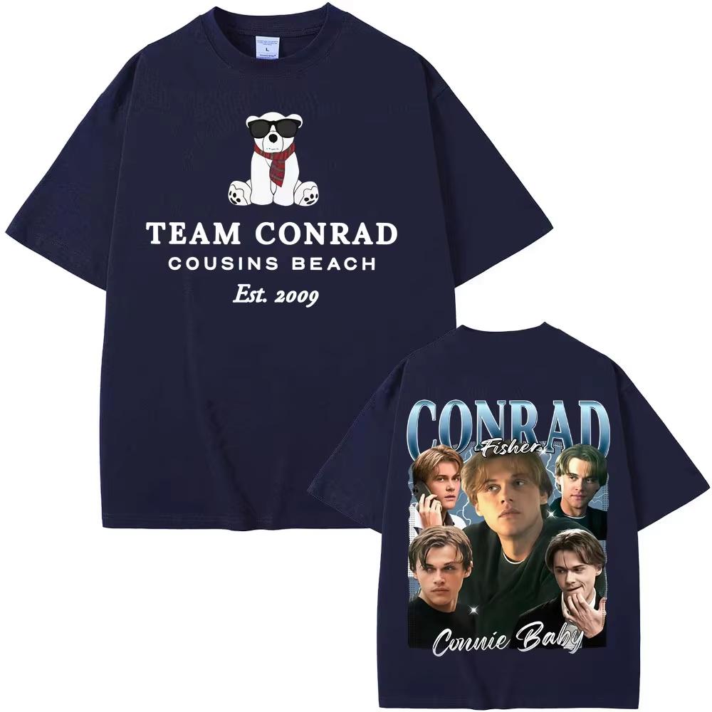 Team Conrad Cousins Beach Merch Tshirt Conrad Fisher Movie Y2k Tee Shirt 2026 Men Women Harajuku High Quality Shortsleeved Top