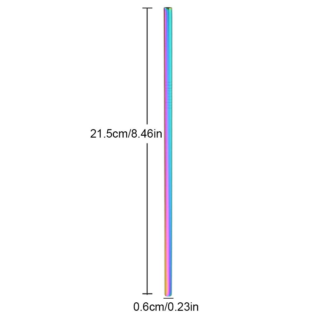 6*215mm 40Pcs Eco-friendly Reusable Metal Straws Set 304 Stainless Steel Drinking Straw Cocktail Party Favor Bar Accessory