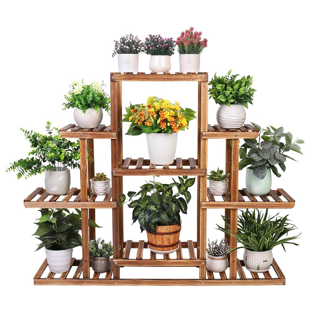 Heavy Duty Wooden Plant Stand Flower Pots Shelf Indoor Outdoor Display Rack