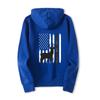 White Tailed Deer Hunting Hunter Gift Bucks Camouflage American Flag Pullover Men's Back Printed Fashionable Casual Hoodie
