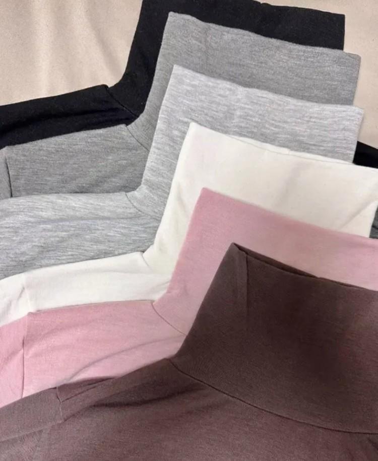 Elegant Thin Slightly See-Through High Neck Long Sleeve T-Shirt for Women - Figure-Flattering Autumn/Winter Style