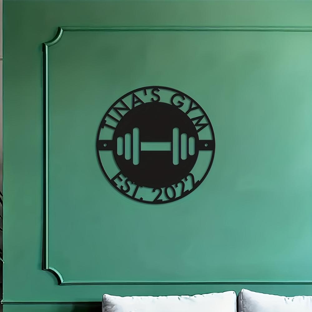 Vintage Metal Wall Art Gym Decor Custom Iron Sign Home Fitness Sculpture