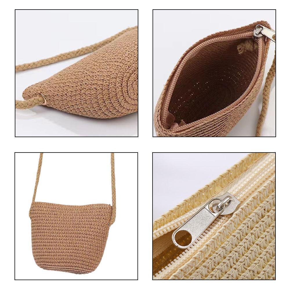 Weiche Stroh-Tragetaschen Personalisierte Reise-Einkaufstasche Strand-Webhandtasche Damen Böhmische Umhängetasche Valentinstagsgeschenk