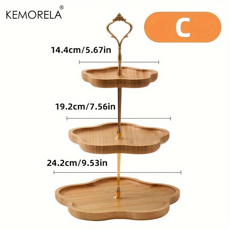 KEMORELA Wooden Cake Tray 2/3rd Floor Dessert Tray Stand Dining Room Dessert Cookie Candy Buffet Stand Holiday Party Decorations