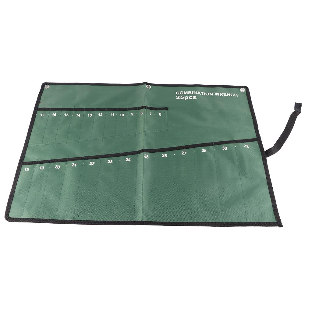 Multi Pocket Canvas Roll Up Tools Oppbevaringspose Snøkkeltang Nøkkelholder Organizer(25 lommer)