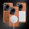 Luxury Magnetic Leather Case For Huawei Pura 70 Ultra Mate 60 Pro Plus Mate 50 40 Pro Camera Bumper Hard Cover Support Car Mount