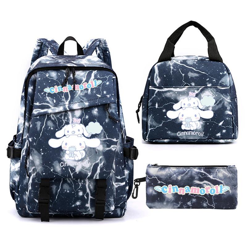 Cartoon Puppy Printed Schoolbag Set Backpack + Lunch Bag + Pencil Case Three-Piece Set