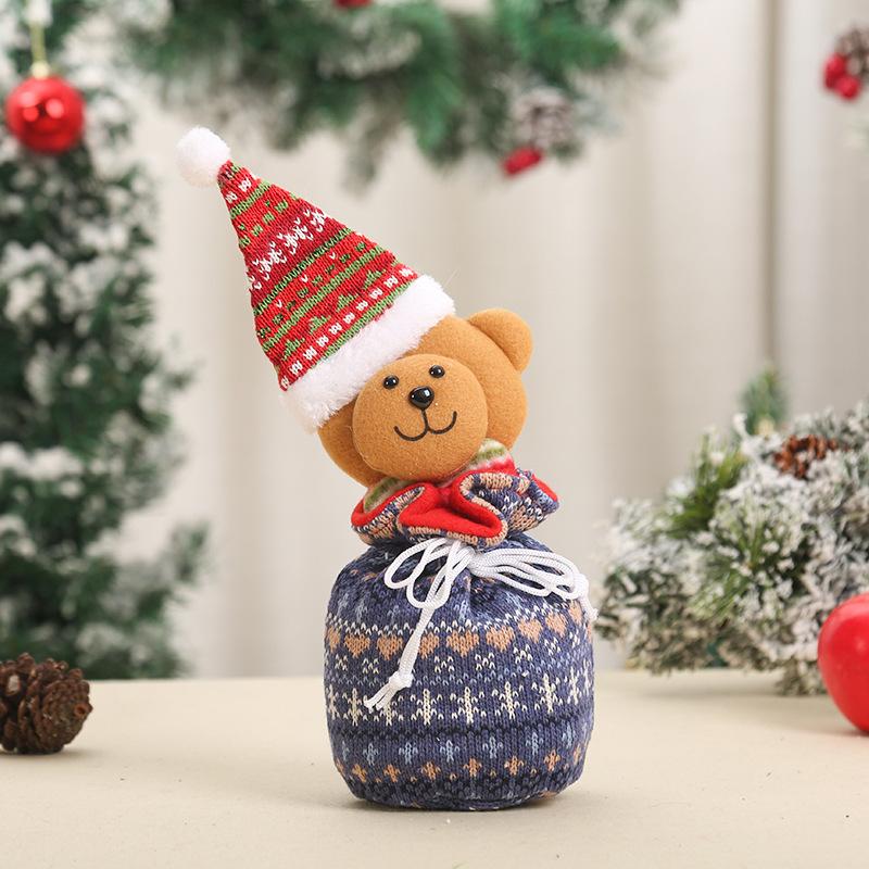 New Christmas knitted apple bag, Christmas cute children's gift bag, safe fruit bag, candy bag, gift bag