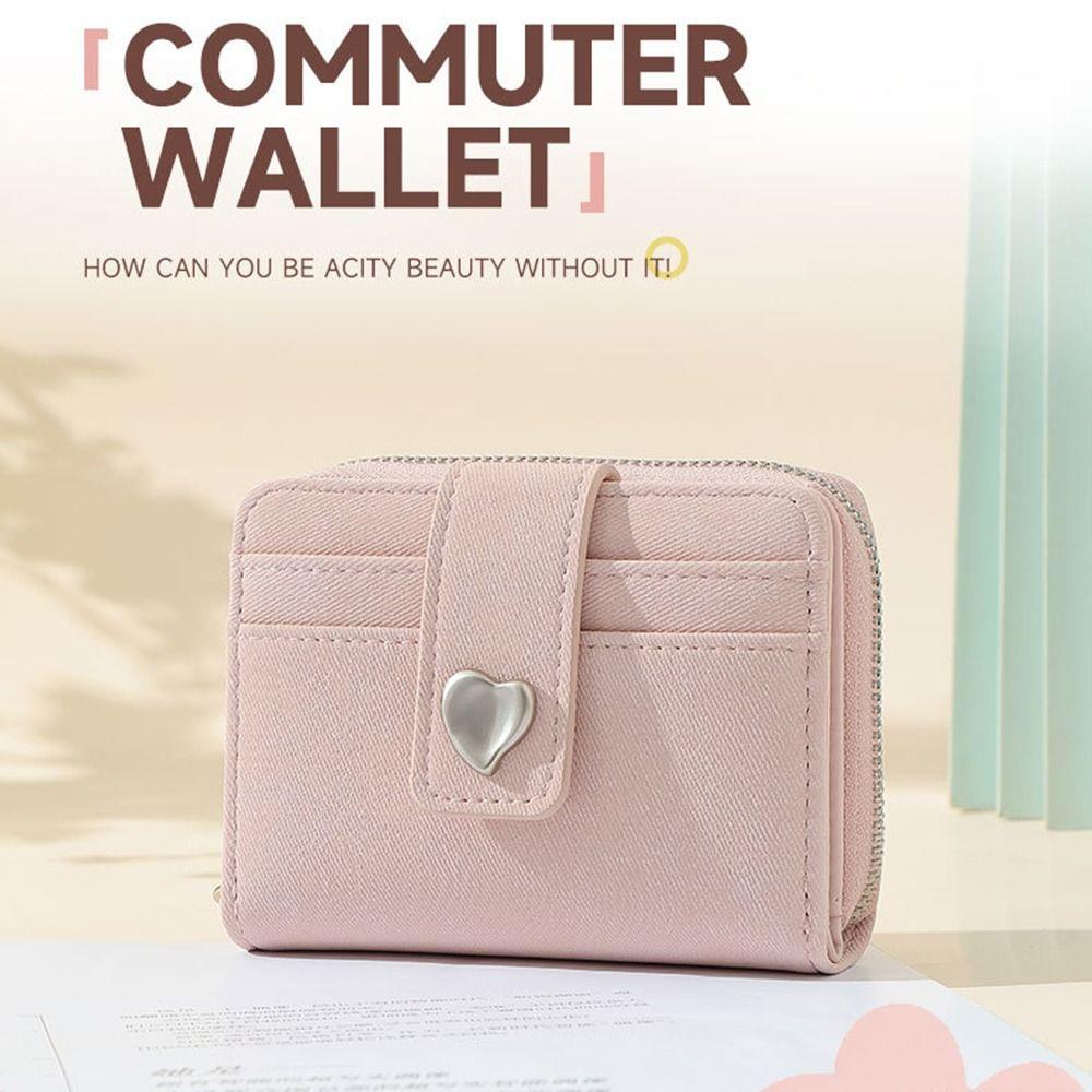 Mehrere Kartenfächer Kartenhalter Herzförmige Schnalle Münzbörse Koreanischer Stil Geldbörse Tasche Damen