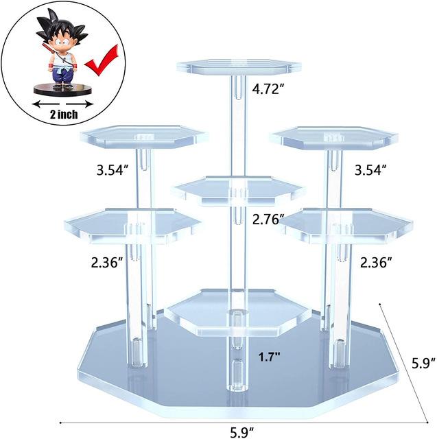 Ladder Acrylic Display Stand for Funko Figures,Cosmetics,Cupcake Perfume,Doll;Display Riser Rack Shelf for Decoration Organizer