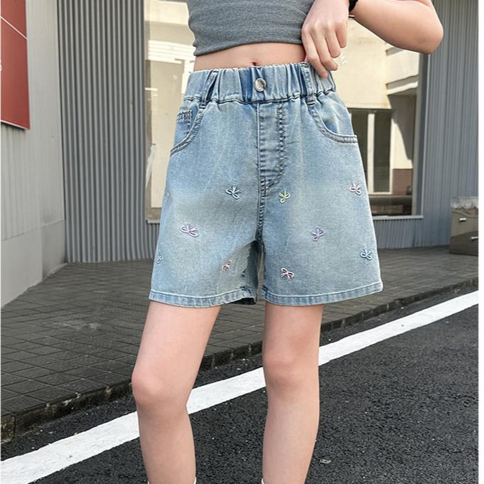 Summer Girls' Shorts Summer Jean Children's Clothing Thin and Loose Pants Children's Shorts Denim Shorts