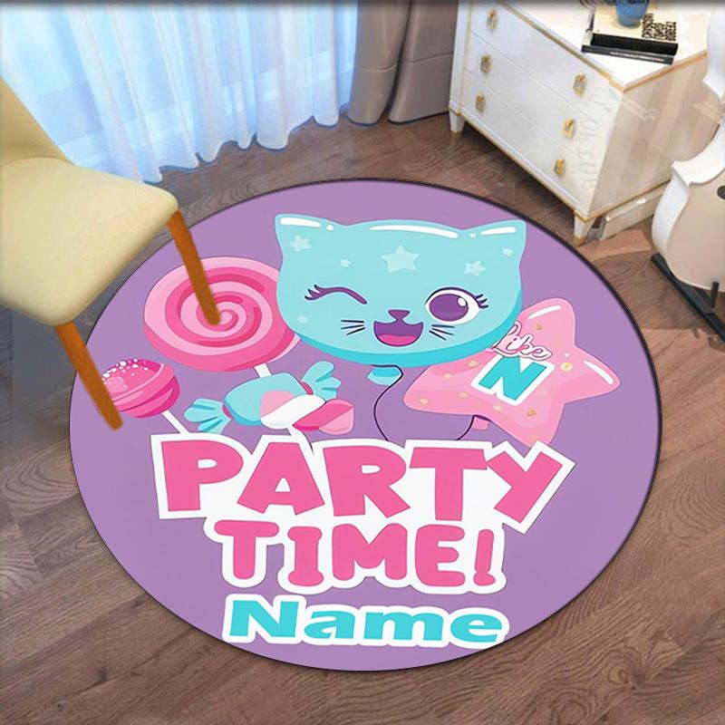 Custom Name Like Nastya Printed Round Rug Carpet Chair Rug Area Rug Entryway Doormats,for Office Chair Living Room Bedroom Kitchen Room.