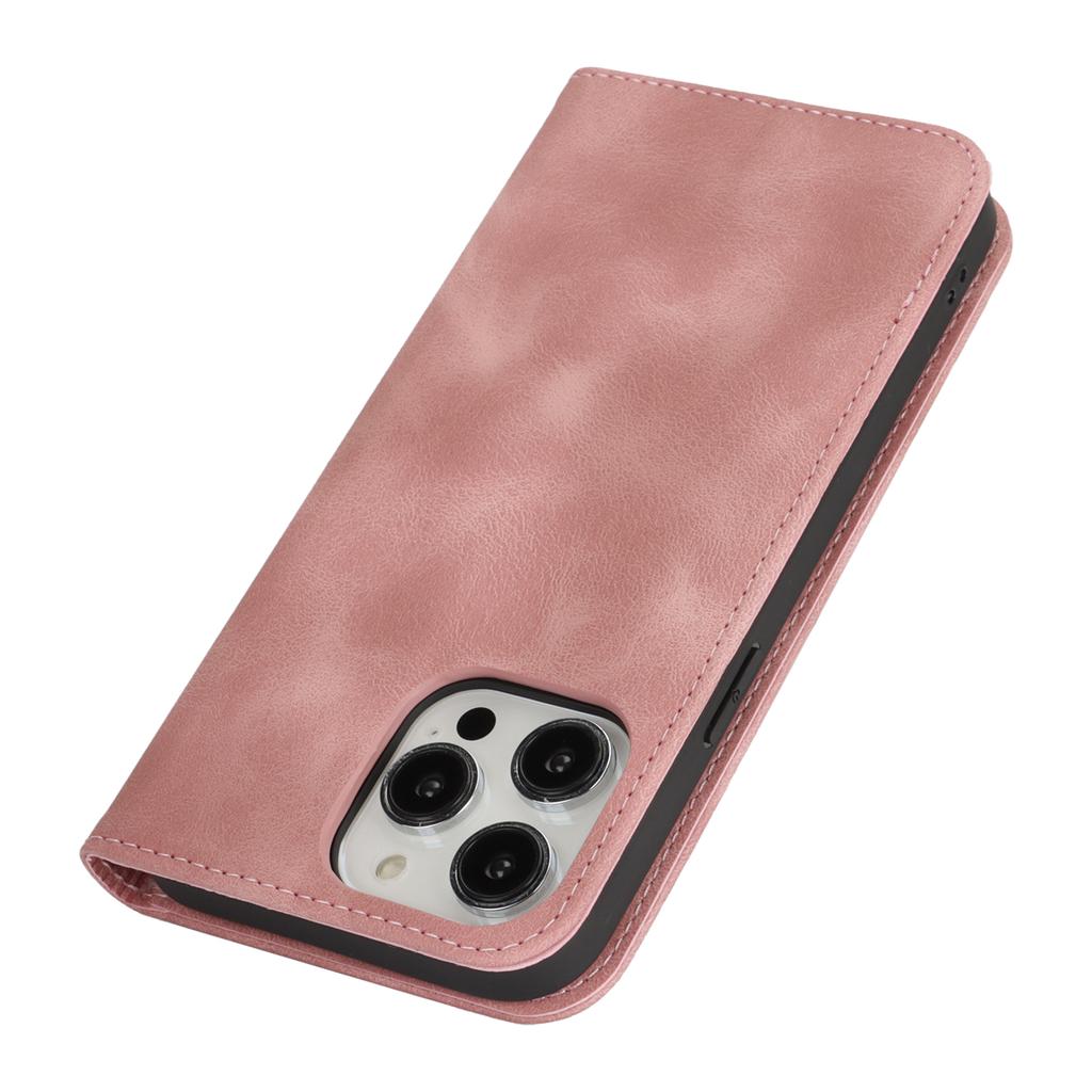 Stand Case for iPhone 13 Pro Max/12 Pro Max Magnetic Closure Skin Touch Leather Flip Phone Cover with Wallet