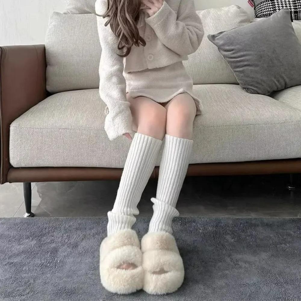 1Pair Lolita Knitted Foot Cover Warm Crochet Sock Boot Cuffs New Thigh Tights  Autumn Winter