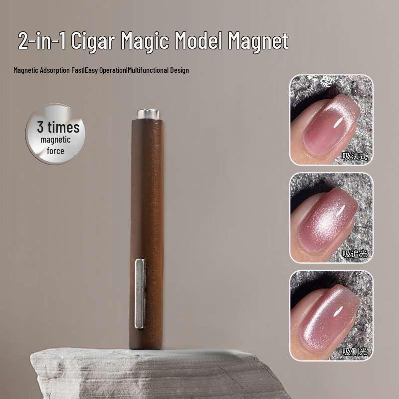 

Cat s Eye Nail Art Magnet Tool: Strong Multifunctional Lightning Cylinder for Three-in-One Effects.
