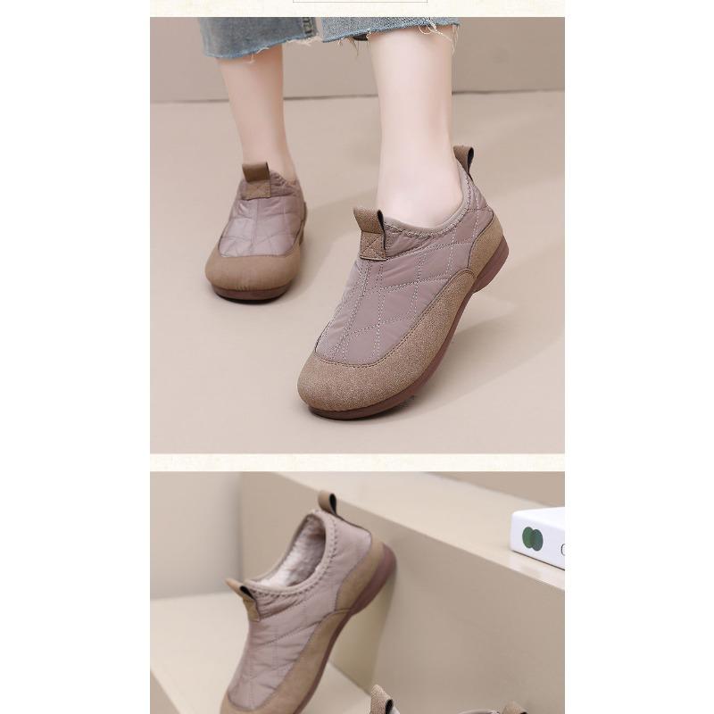 Women's Slip-On Loafers, Cozy Faux Fur Lined Winter Shoes with Soft Flexible Sole, Comfortable Memory Foam Casual Driving Shoes for Women