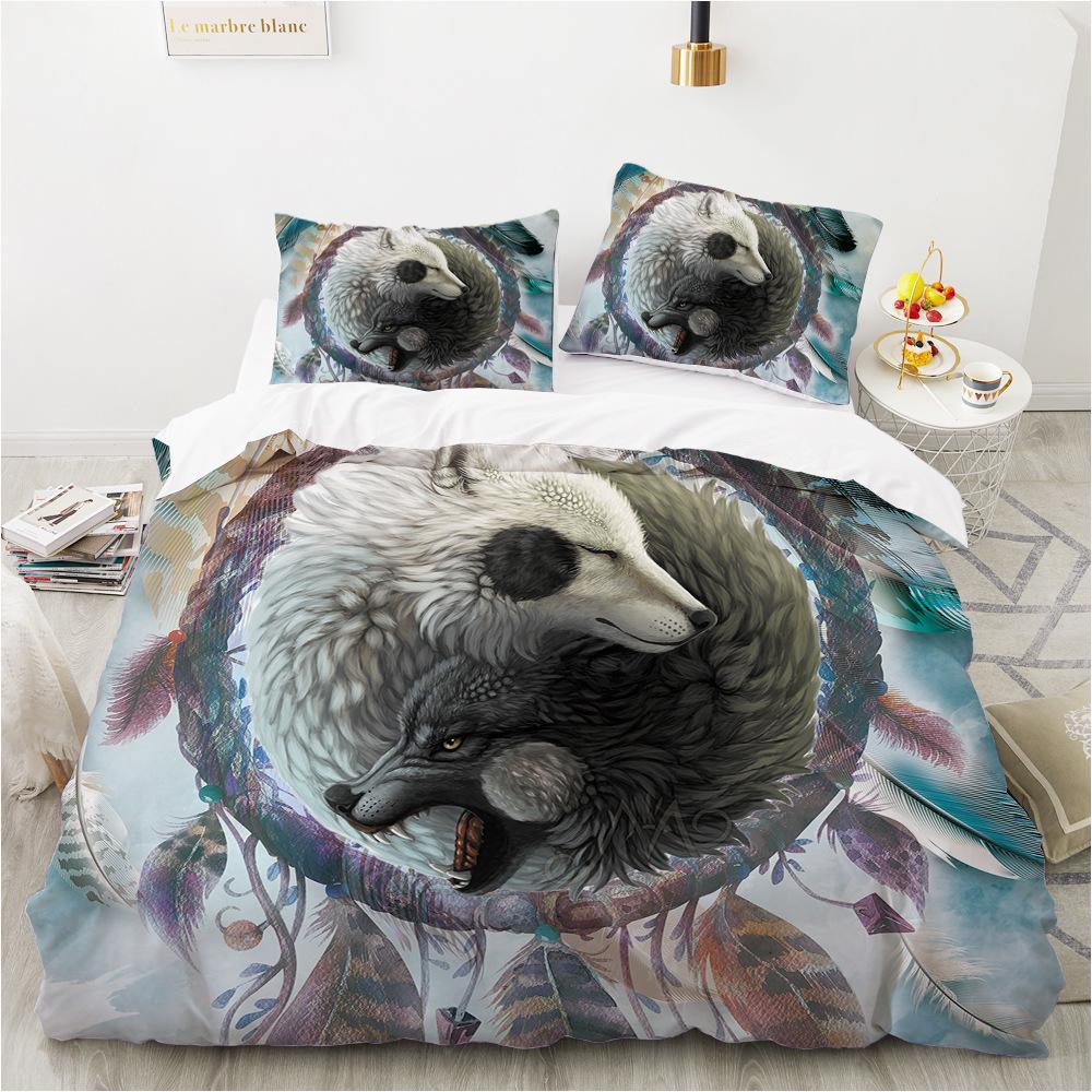 3D Dreamcatcher Bedding Set Animal Bedding Cover Pillowcase 2/3pcs Men's and Boys' Cover Gift Good Dream Theme
