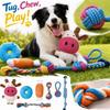 Dog Toys Cotton Rope Set for Teething, Cleaning and Interactive Play