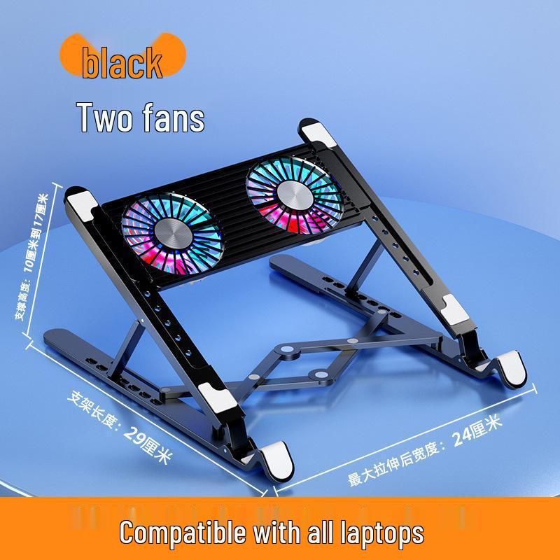 2025 Portable Silent Aluminum Laptop Cooler & Riser with LED Base