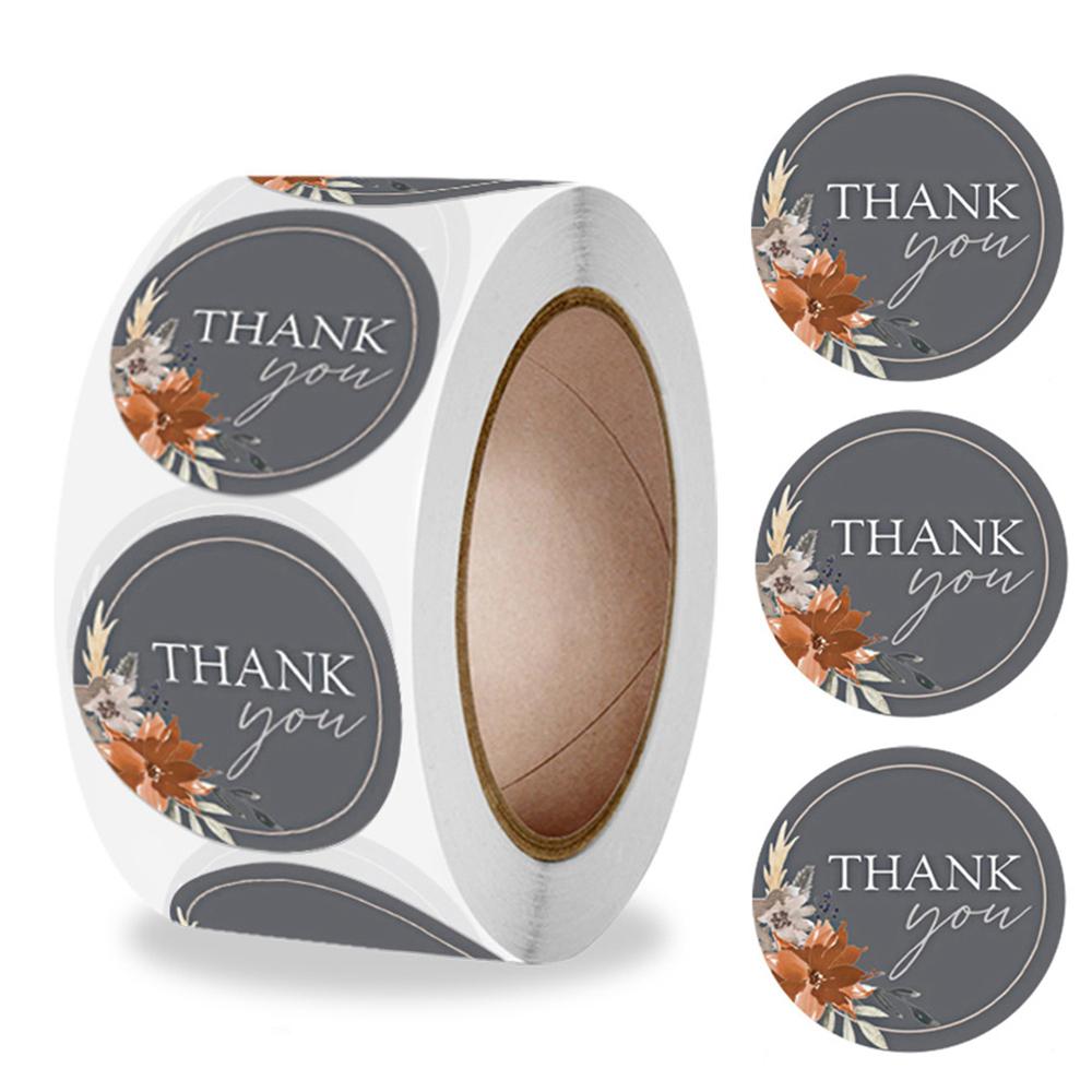 500pcs Thank You Stickers Green Flowers Thank You Labels for Birthday, Weddings, Giveaways, and Small Business Shipping Stickers