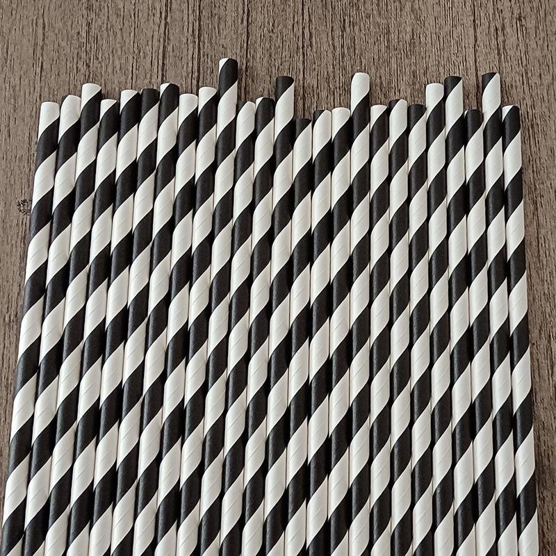 25 Colorful Striped Paper Straws - Disposable, Creative, Decorative for Desserts & Beverages