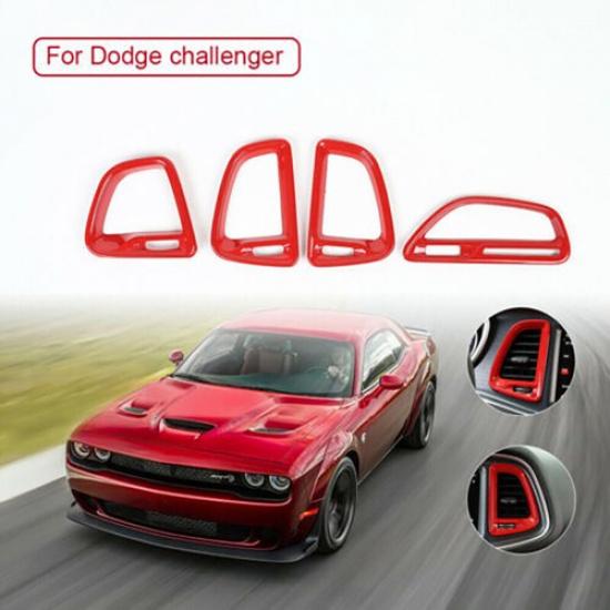 4pcs Air Conditioner Vent Outlet Frame Cover Dashboard Trim kit for Challenger