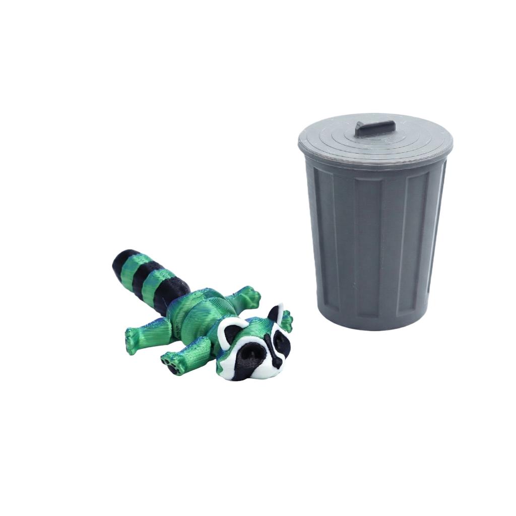 3D-gedruckter beweglicher Waschbär-Spielzeug-Mülleimer