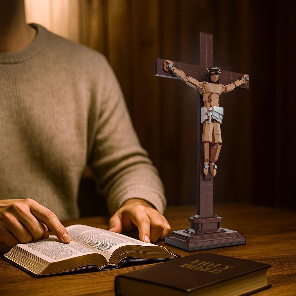 Belief Cross With Jesus Culture, Assembling Set, Creative Building Block Model Assembling Toy, Suitable For Home Office Exhibiti