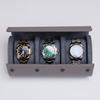 Compact Travel Friendly Watch Box Featuring Protective Flocking Compartments Waterproof Watch Organizers Leather Texture