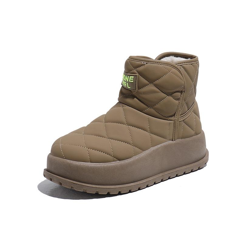 Snow Boots Women's Winter Thick-soled Velvet Thickened Fur Integrated Warm Shoes Foot Cover Bread Cotton Boots 7