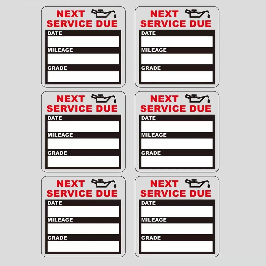 Oil Change Stickers, Static Cling Decals 120pcs 2x2 Inches Oil Change Reminder Clear Sticker for Windshield, No Residue Clear Next Service Due Labels
