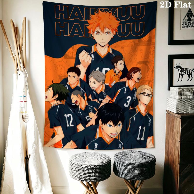 Haikyu!! anime Wall Tapestry Aesthetic Wall Hanging Printed Fabric Blanket Decorative Tapestries for Bedroom Living Room Home Decor