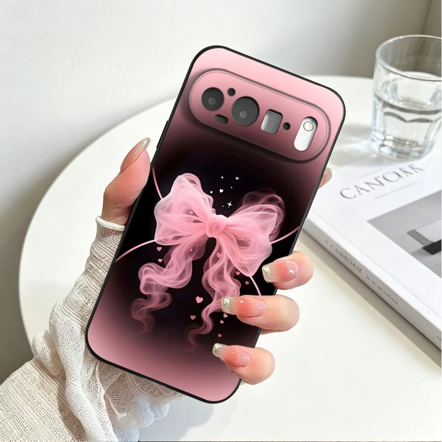 Smoke Powder Bow Case for Google Pixel 10A 6a 6 7 8 Pro 10 9 Pro XL 7a 9a 8a Funda Phone Cover