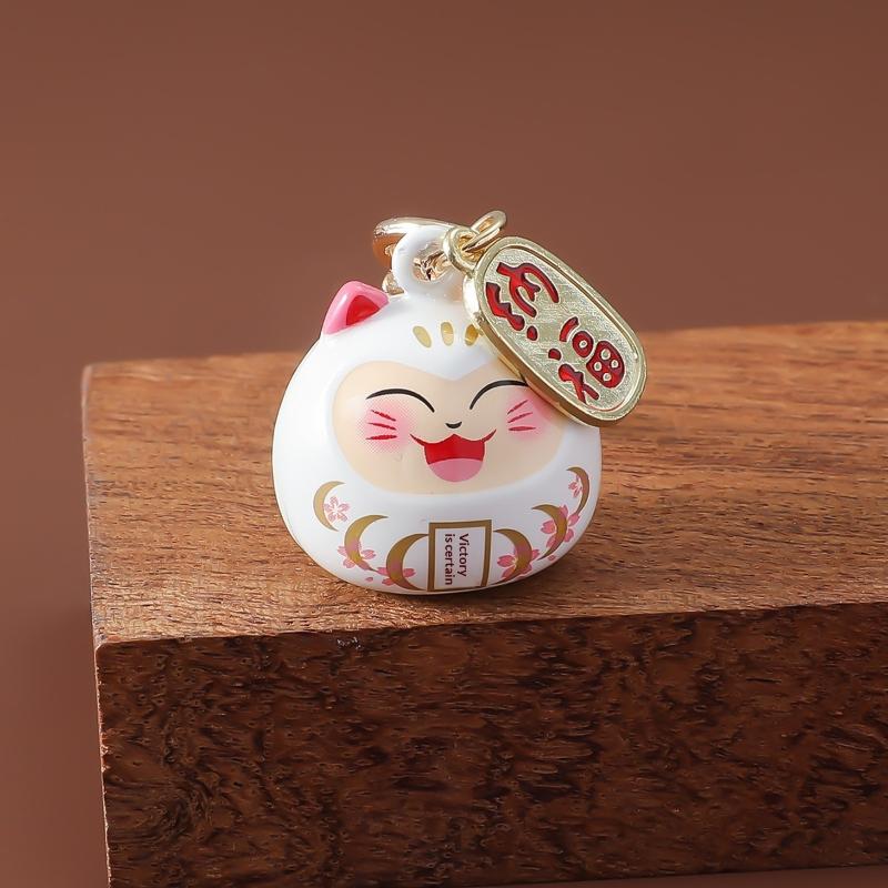 New Japanese Omamori - Dreamy Little Maneki-Neko Fukubukuro Water Chime Bell, Healing School Bag Charm A5