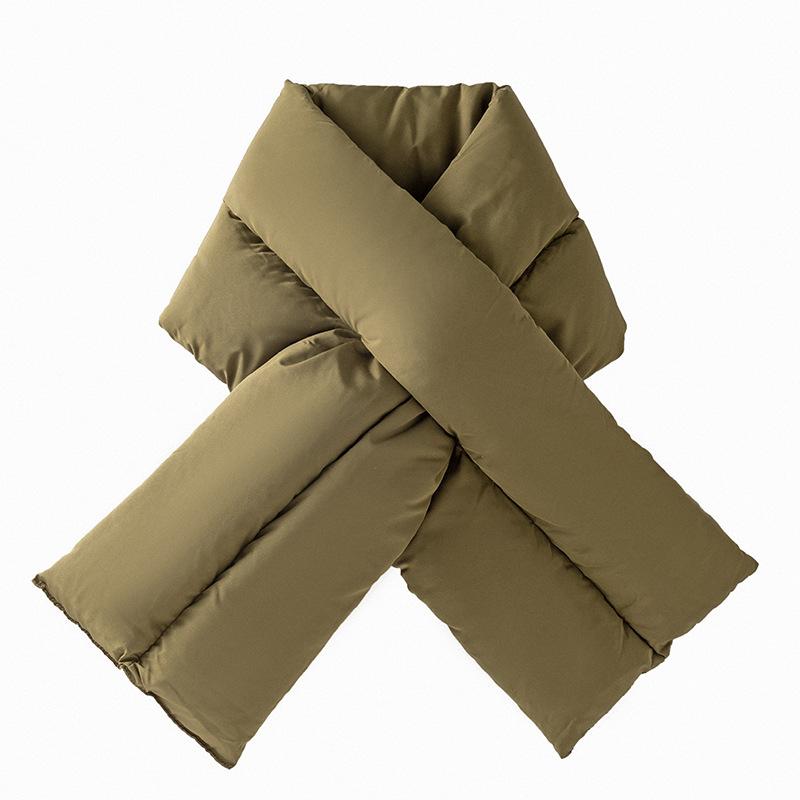 Korean Style Warm Scarf Winter Women's High-end Fashion Thick Solid Color Long European American Cross-border Down