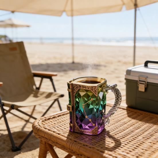 Book-Shaped Coffee Mug with Secret Lock Unique Bibliophile Tea Cup for Hot Cold Drinks Home Library Decor Collectors Fantasy Lovers Gifts