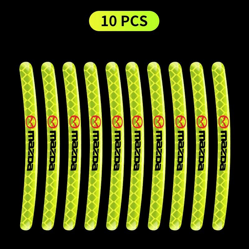 5/10/15/20Pcs Car Motorcycle Wheel Reflective Strips Colorful Hub Stickers For Mazda CX-3 Bk CX-5 MS Speed 5 6 2 3 CX30 MX-5