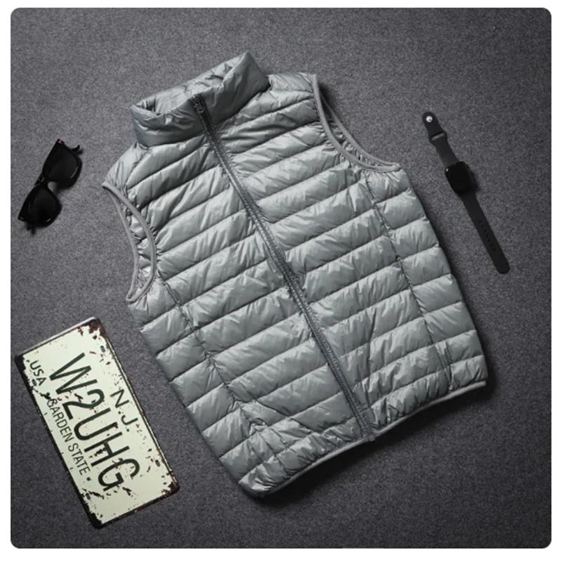 Sleeveless Down Jacket For Men Pure Warm Pocket Vest Coat High Quality Lightweight Down Duck Vest Coats Male