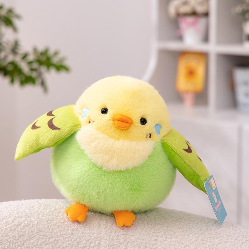 Jouets Peluches d'Oiseaux Kawaii 21cm Mini Poupées Peluches d'Oiseaux Artificiels Mignon Perroquet Moineau Réaliste Jouet Peluche pour Enfants Anniversaire Cadeaux de Noël