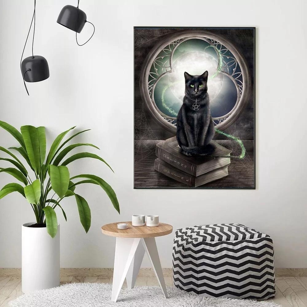 

5D DIY алмазные картины, читающие кошки, взрослые и дети, наборы для вышивания, все стразы, подарки для украшения дома ручной работы