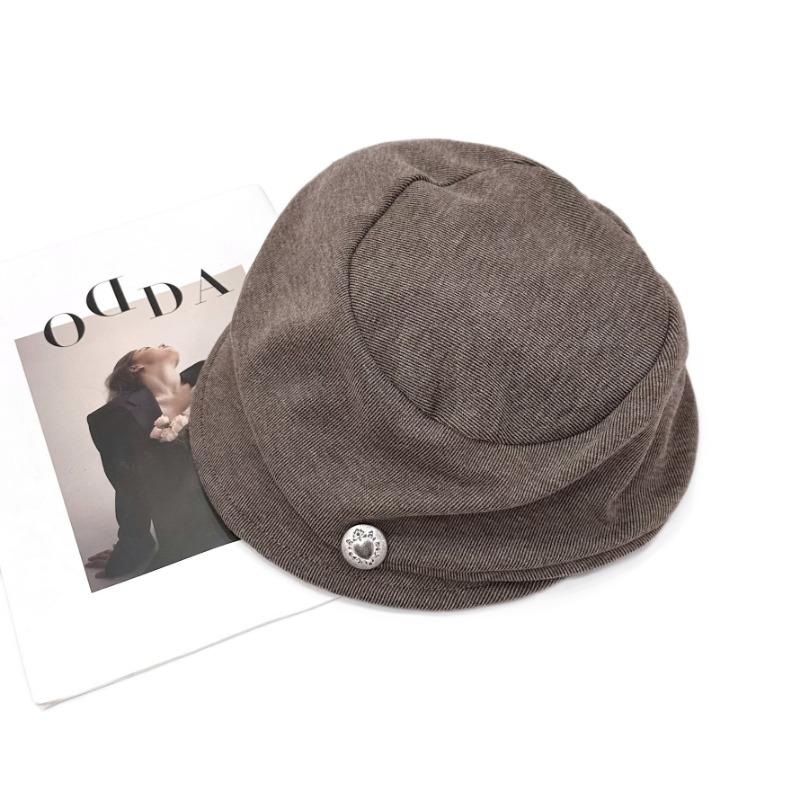 25 Early autumn new pleated silver beret female literary painter hat showing face small beret tide