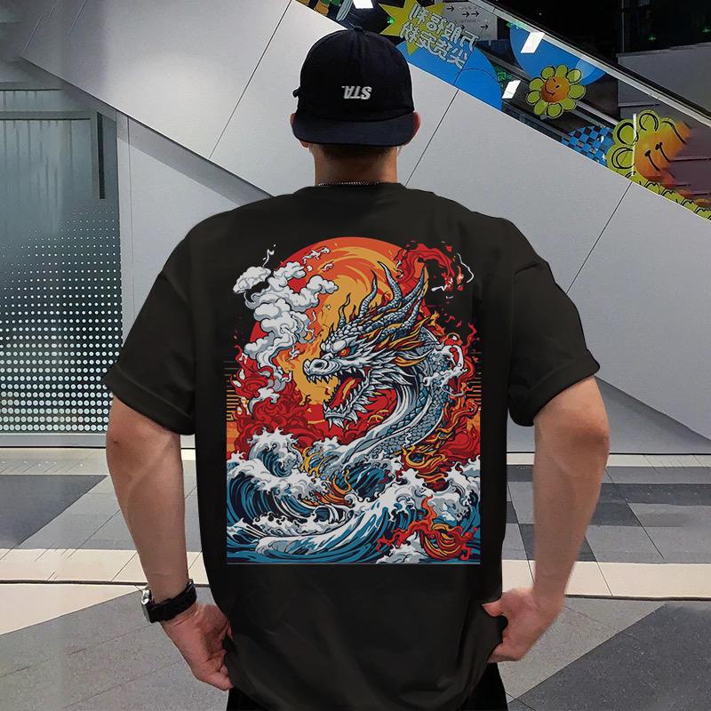 Pánská trička z roku 2024 3D pánské oblečení s japonským samurajem a potiskem Street Harajuku Topy Každodenní ležérní oblečení oversized trička s krátkým rukávem
