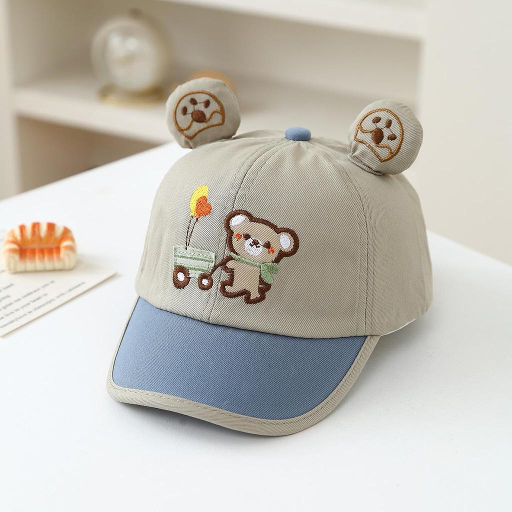 Korean Style Bear Duckbill Hat for Toddlers (1-3 Years) - Unisex Baby Sun Protection Baseball Cap, Spring/Summer 2026